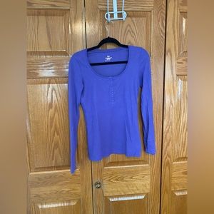Purple waffle Henley long sleeve shirt.